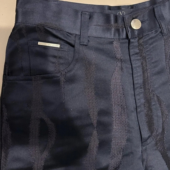 ! Valentino Jeans Silk navy blue pants size 27 - Picture 4 of 10